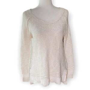 Free People Chunky Knit Neutral Pullover Sweater